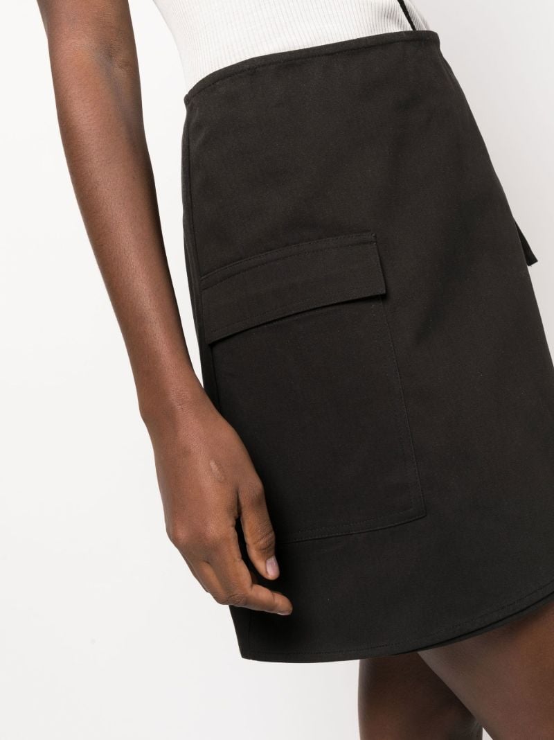 Black Alba High-waisted Cotton Mini Skirt