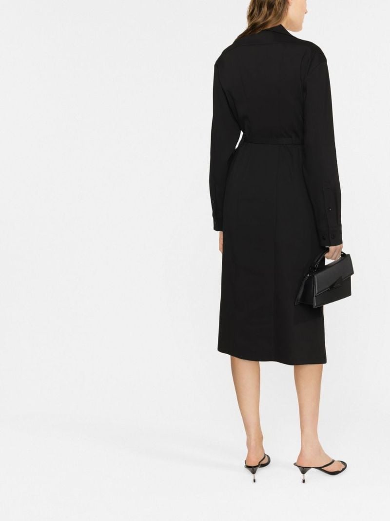 Black Long-sleeved Midi Dress