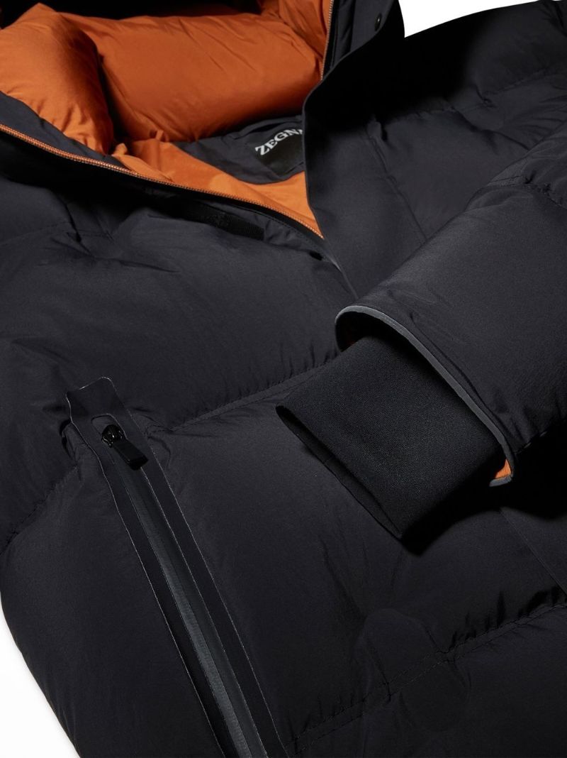 Black Feather-down Hooded Jacket