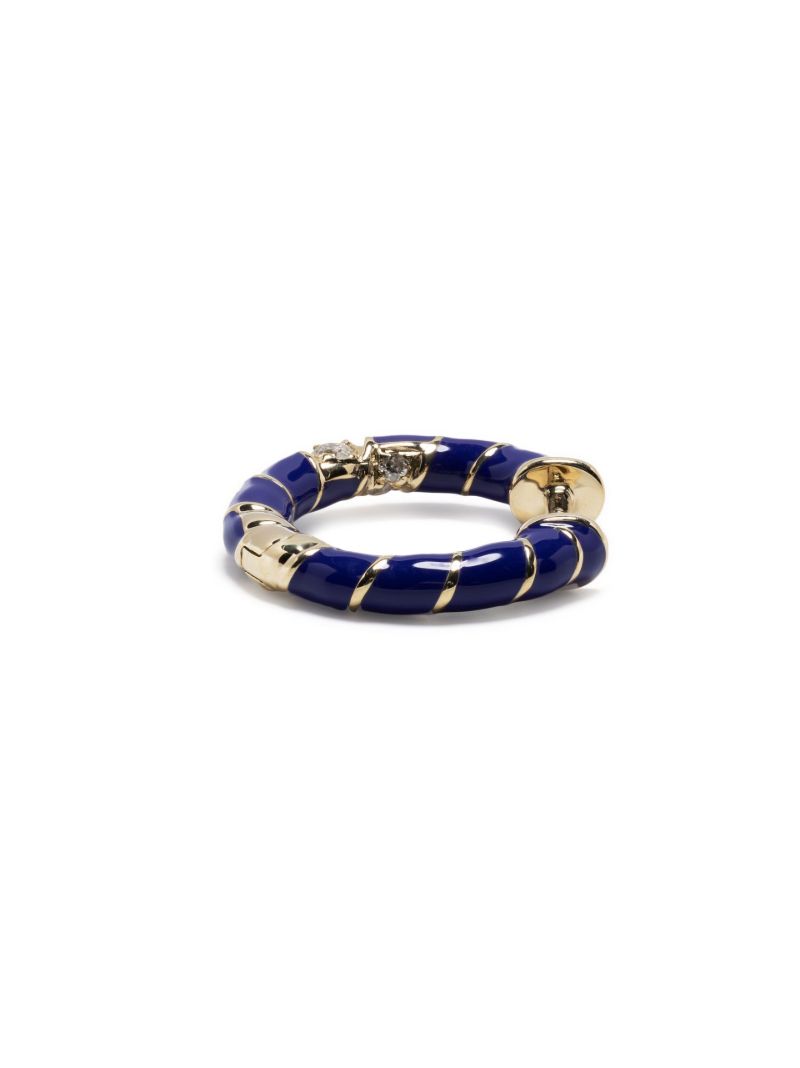 9k Yellow Gold Mini Torsade Diamond Hoop Earrings