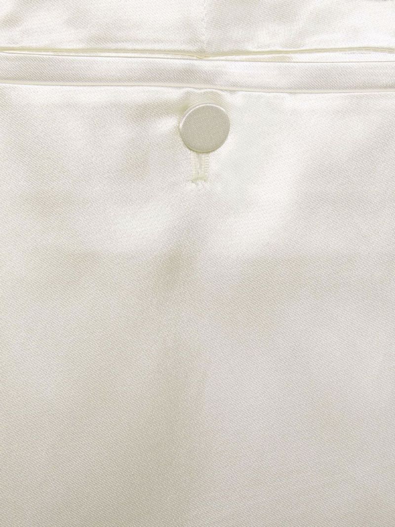 White Wool Tapered Trousers