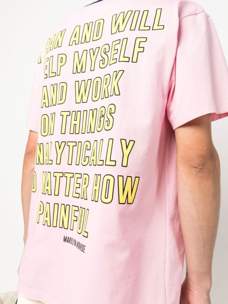 Pink Cat Print Cotton T-shirt