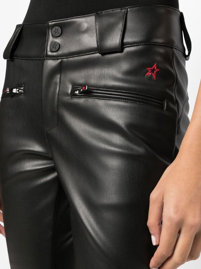 Black Aurora Faux Leather Flared Trousers