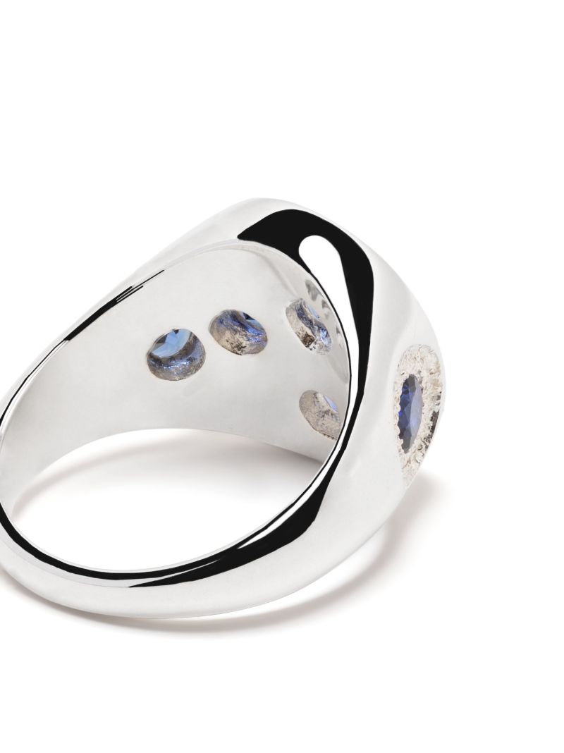 Sterling Silver Oval Chloroplast Sapphire Ring