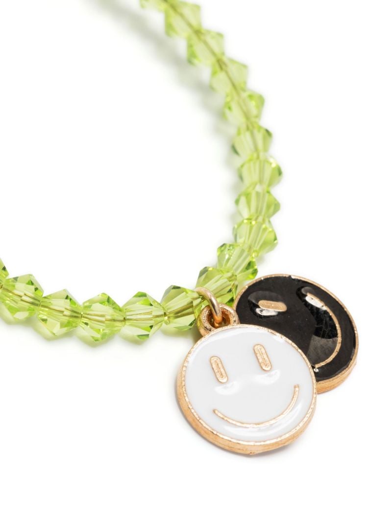 Green Smiley Crystal Beaded Bracelet