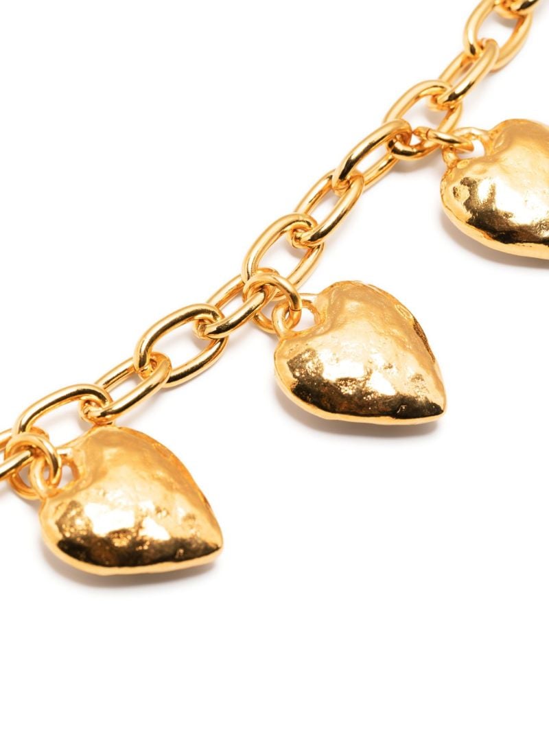 Gold-plated Heart Burn Charm Bracelet