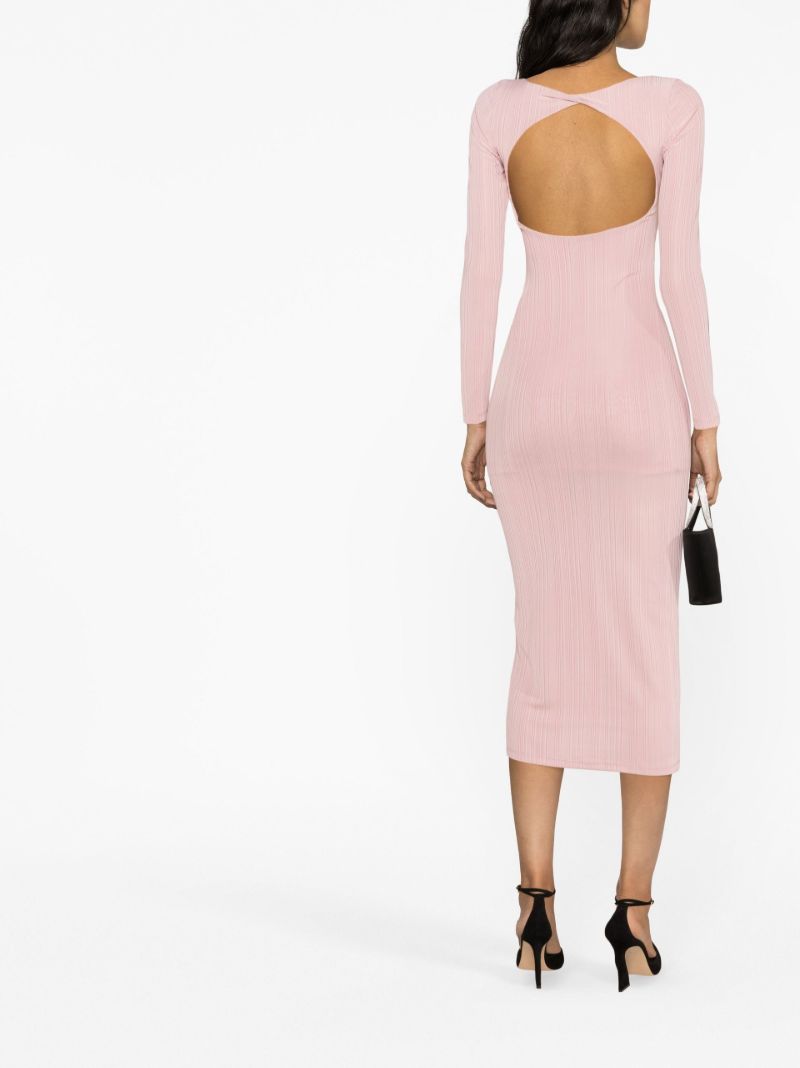 Pink Twist Cut-out Midi Dress
