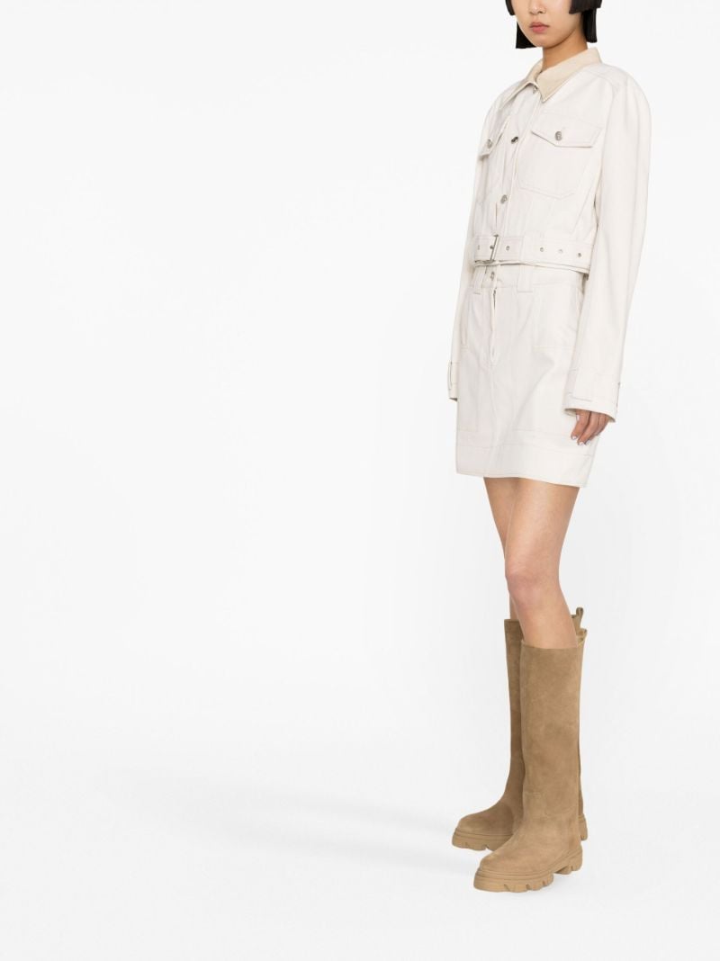 Neutral High-waisted Denim Skirt