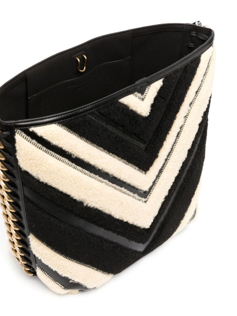 Black Stella Frayme Chevron Stripe Tote Bag