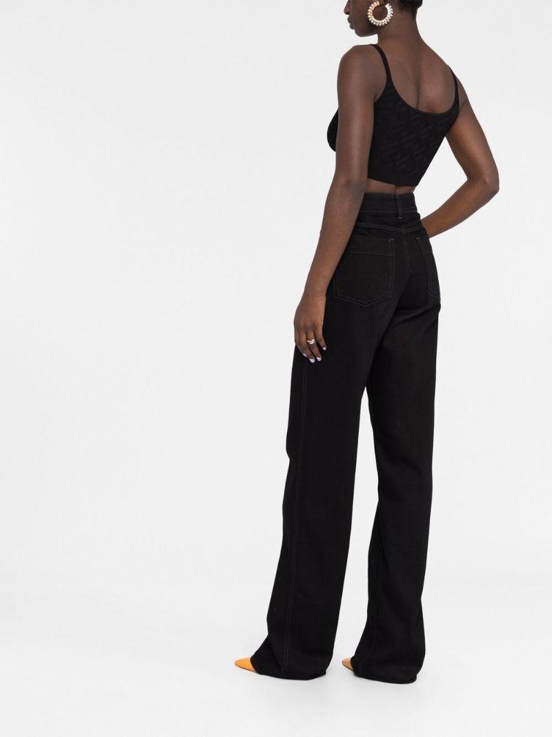 Black Medusa Motif Knitted Top