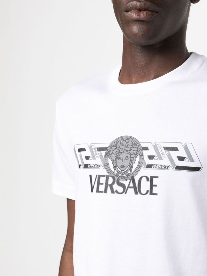 White Logo Print T-shirt