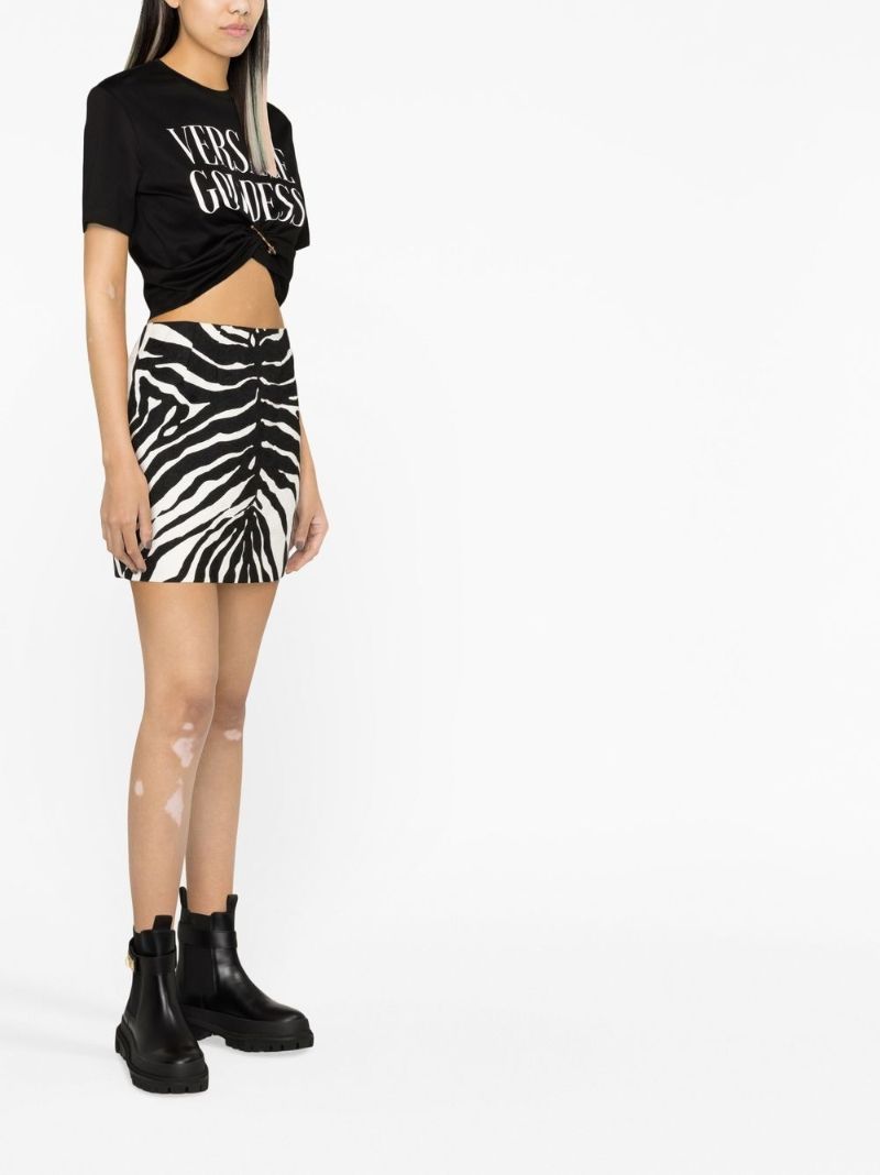 Black Safety Pin Cropped T-shirt