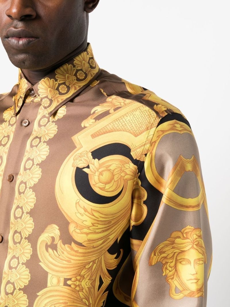 Brown Barocco 660 Silk Shirt