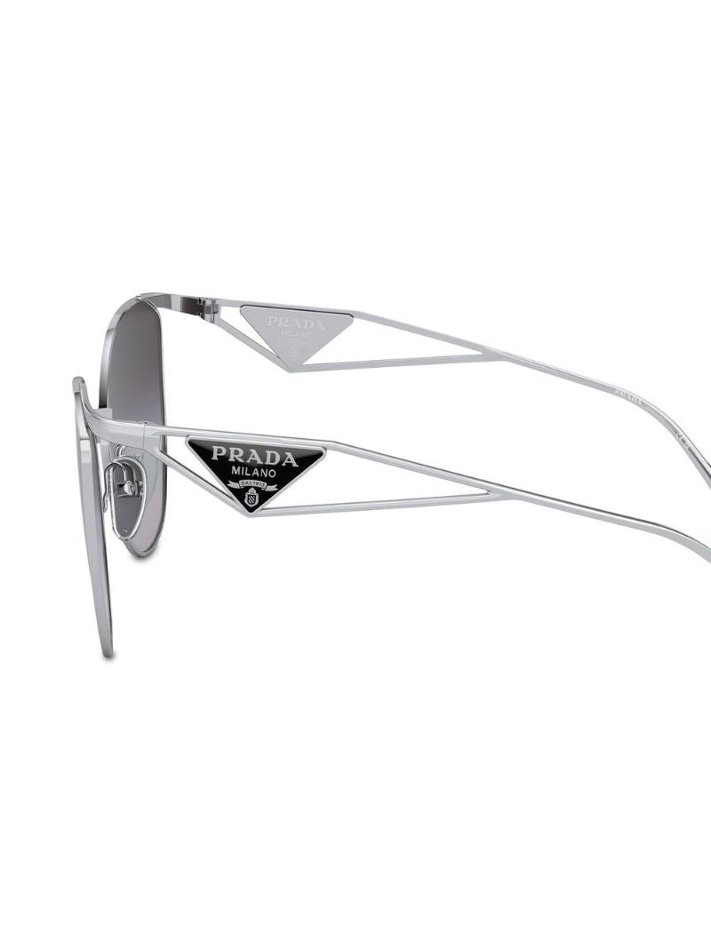 Silver Triangle-logo Cat-eye Sunglasses