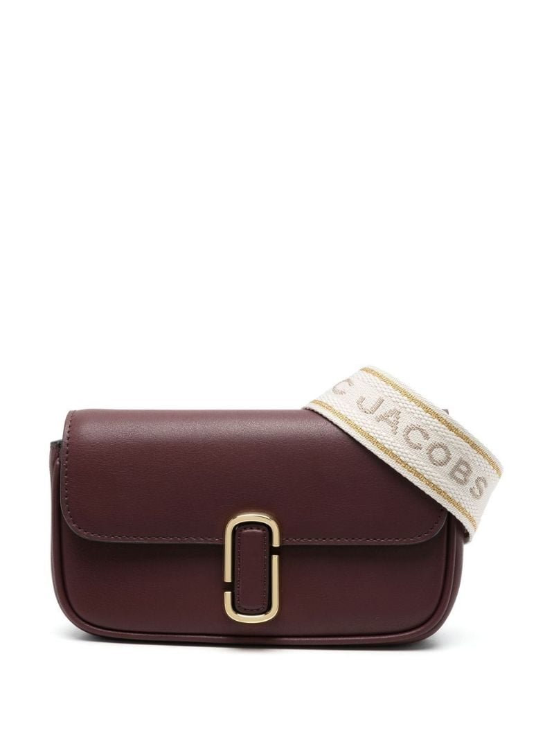 Brown J Marc Logo Strap Leather Shoulder Bag