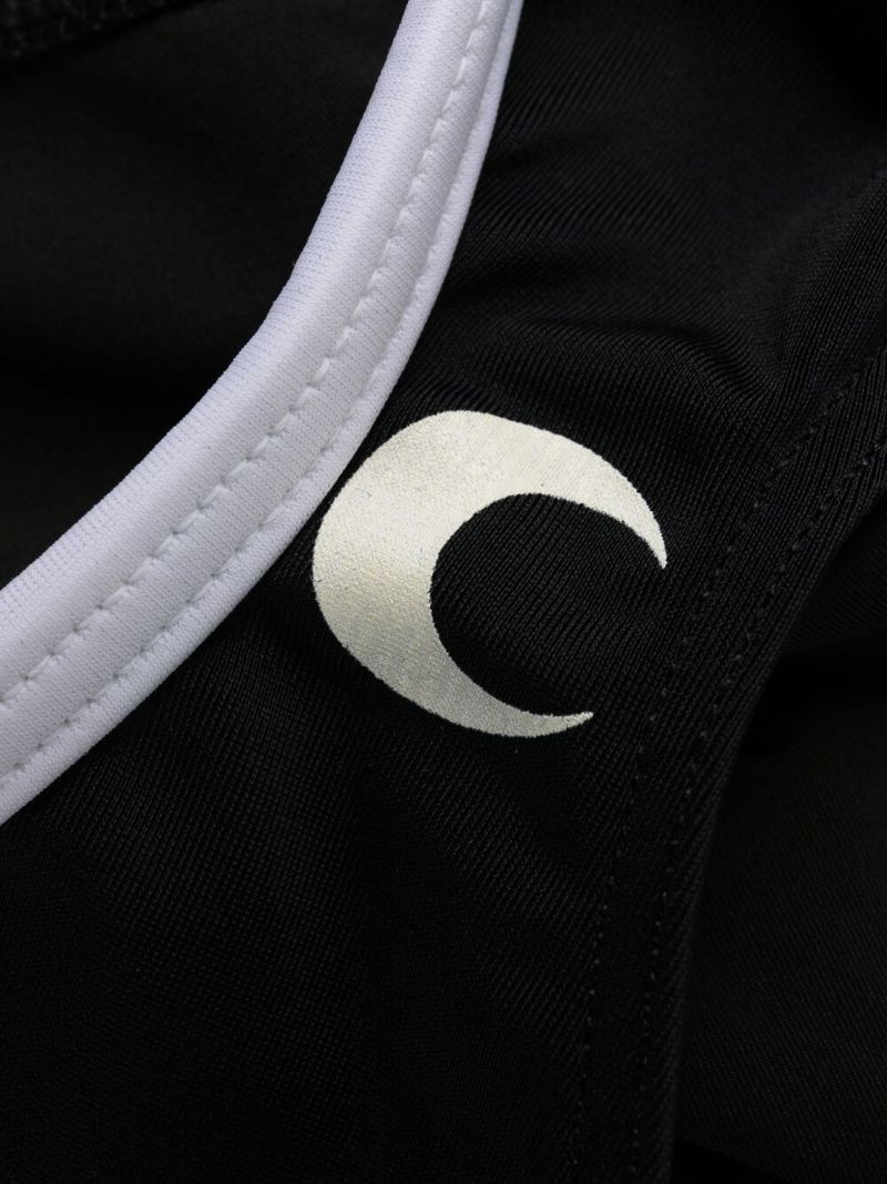 Black Crescent Moon Print Bikini