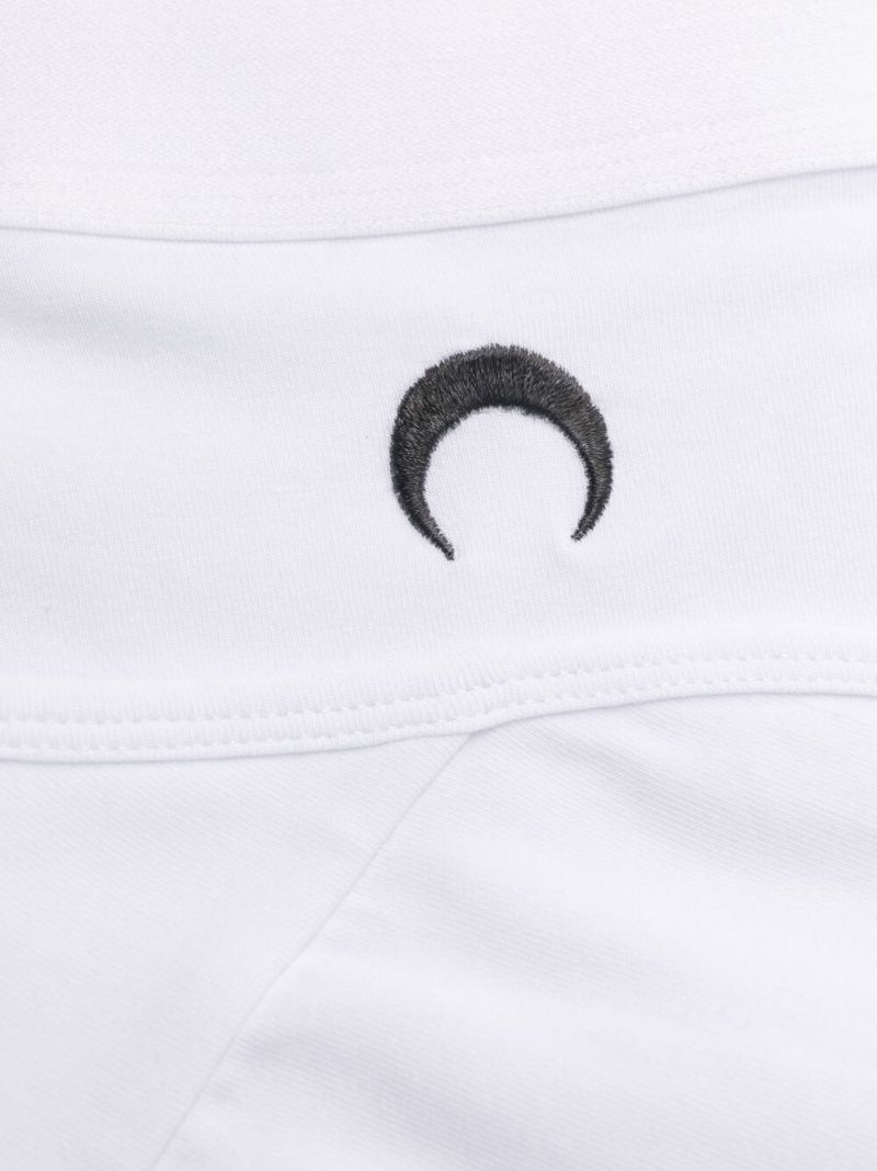 White Crescent Moon High-waisted Briefs