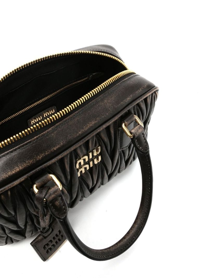 Brown Leather Top Handle Bag