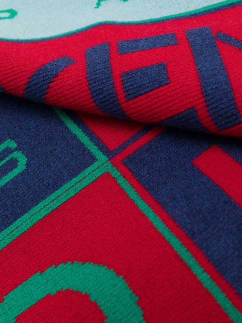 Blue Logo Wool Scarf