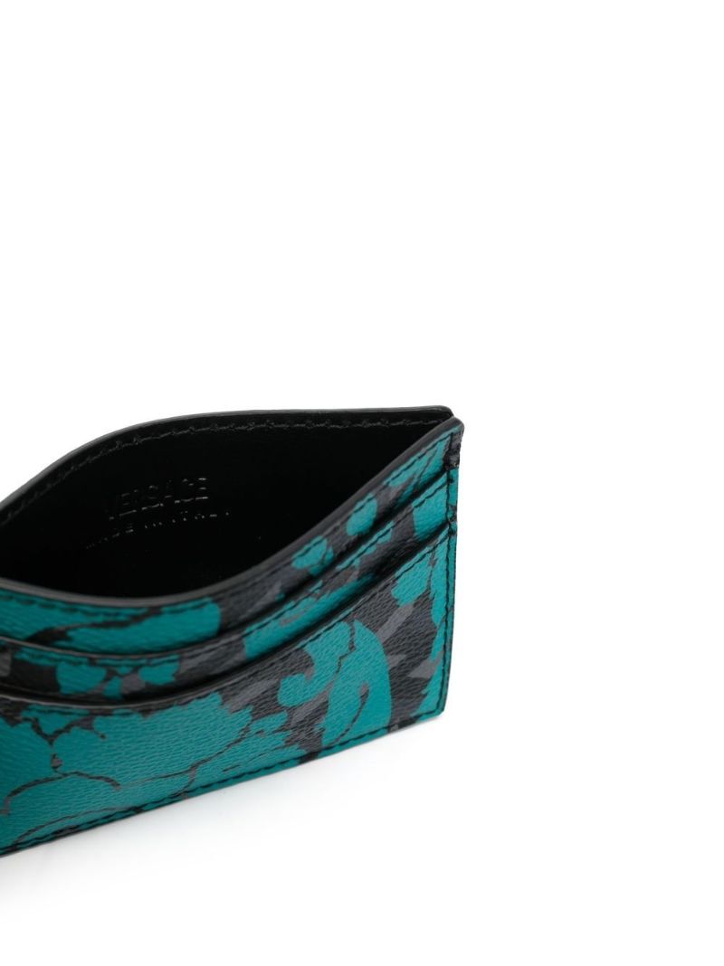 Black La Greca Signature Leather Cardholder