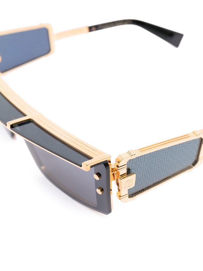 Black Wonder Boy Iii Rectangle-frame Sunglasses