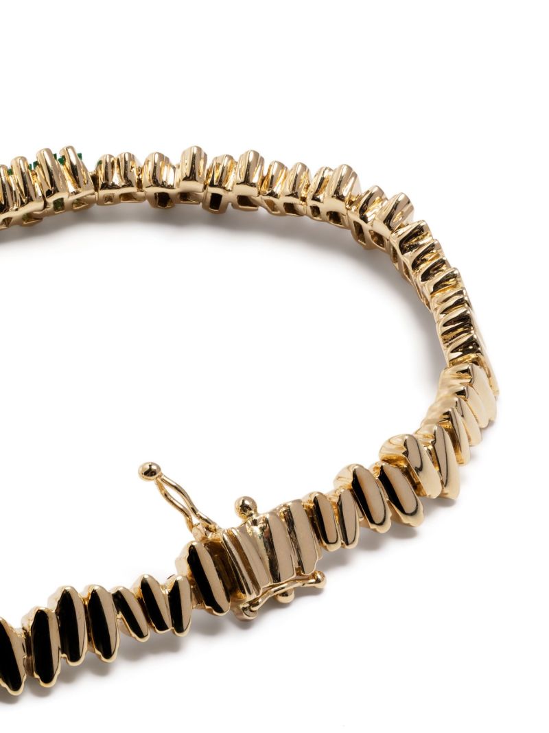 18k Yellow Gold New Id Emerald Bracelet
