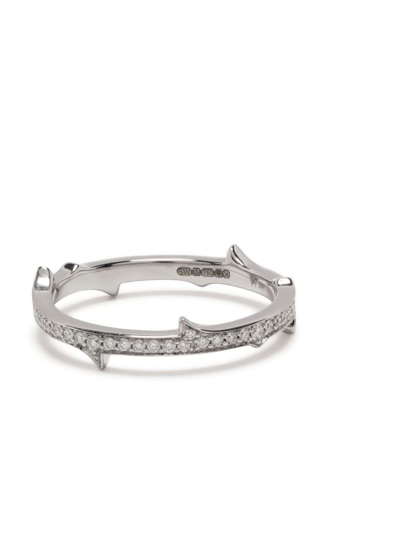 18k White Gold Thorn Stem Diamond Ring