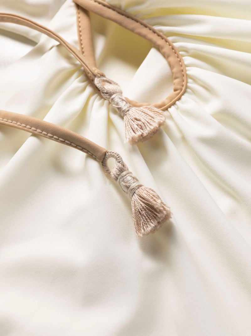 Neutral Halterneck Cut-out Swimsuit