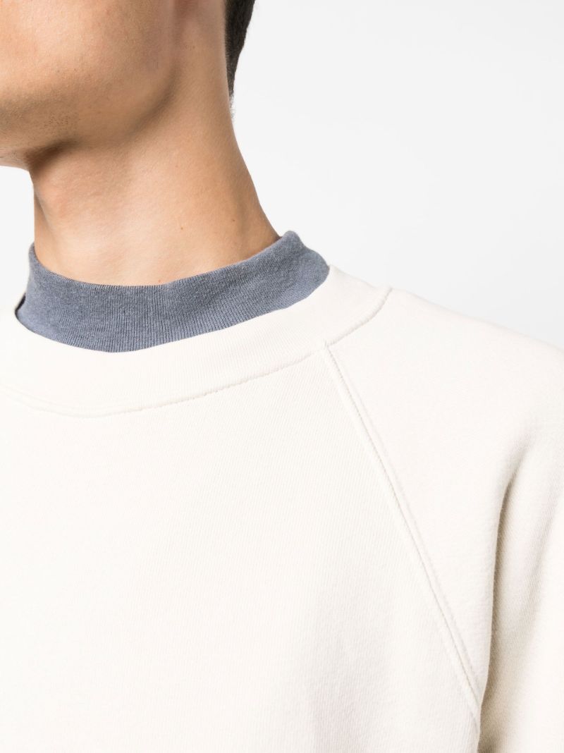 White Crew Neck Cotton Sweatshirt