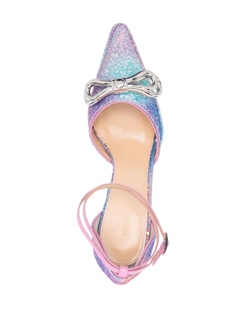 Pink Double Bow 140 Platform Pumps