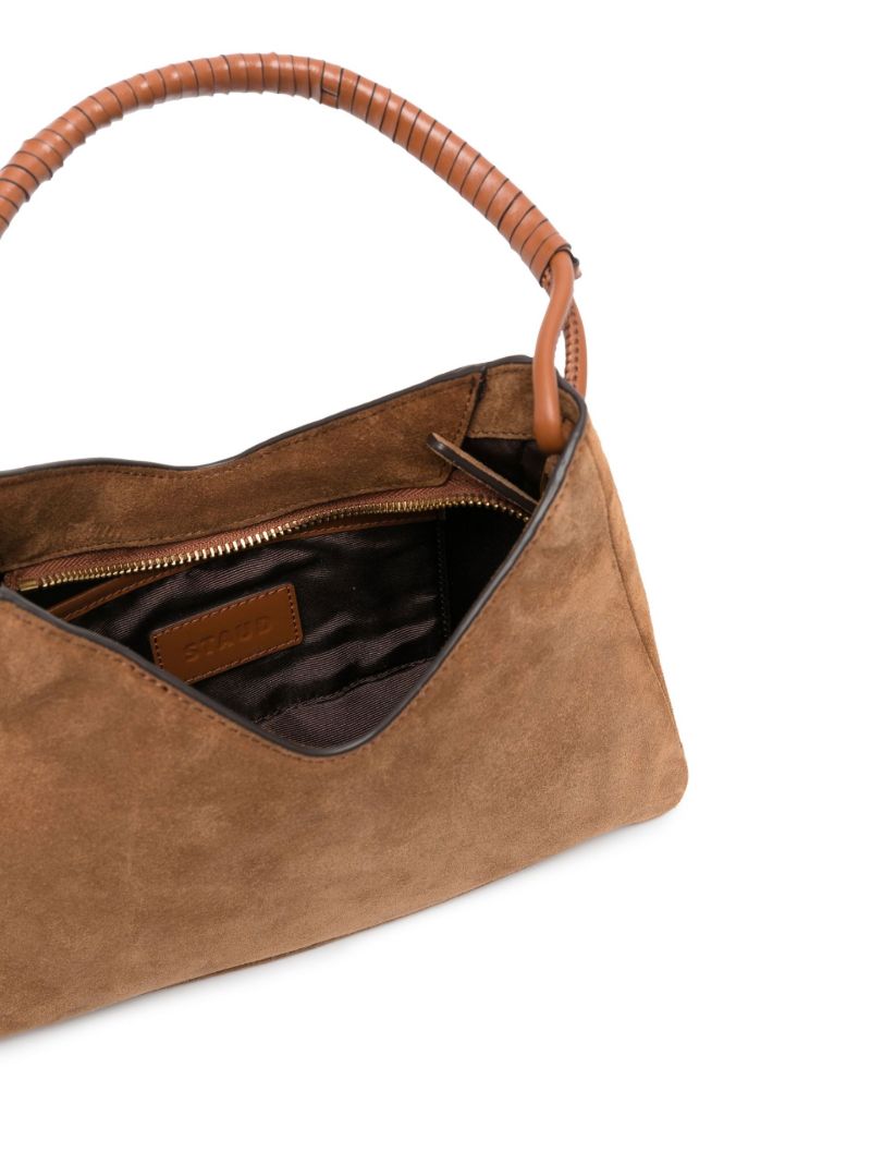 Brown Logo Suede Tote Bag