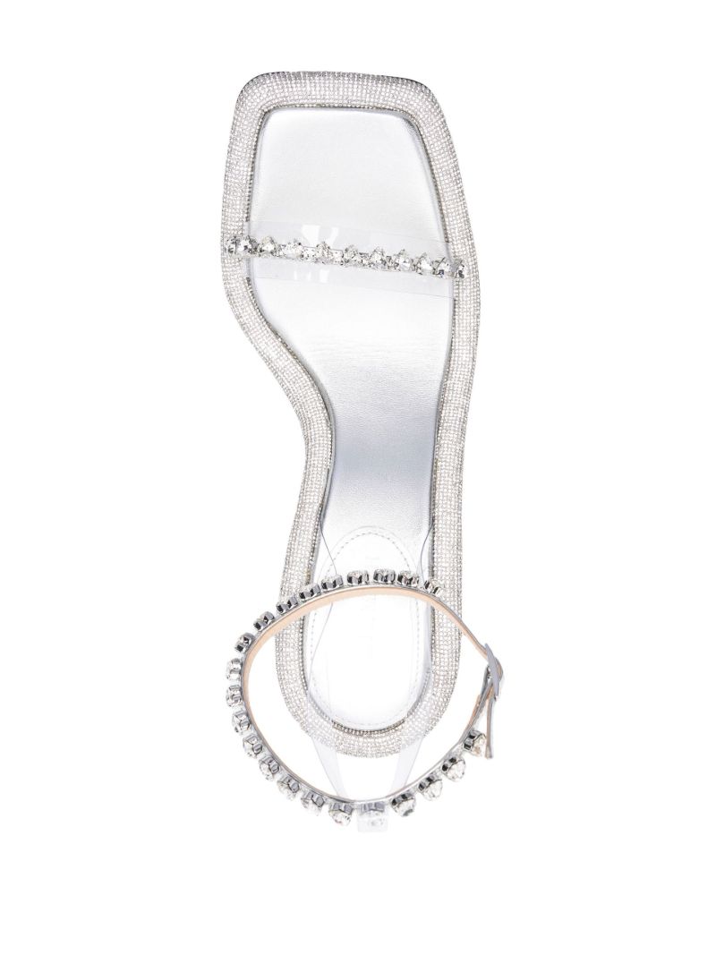Silver 100 Crystal Leather Sandals