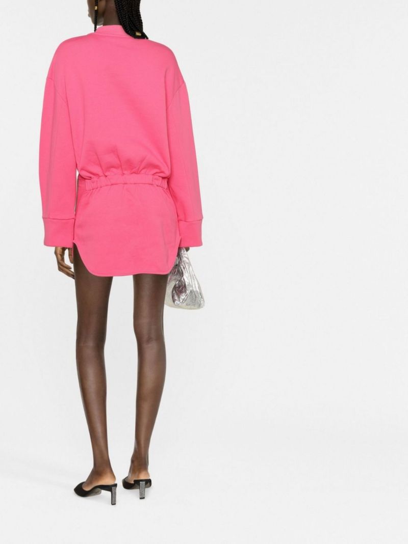 Pink Palmer Cotton Mini Dress