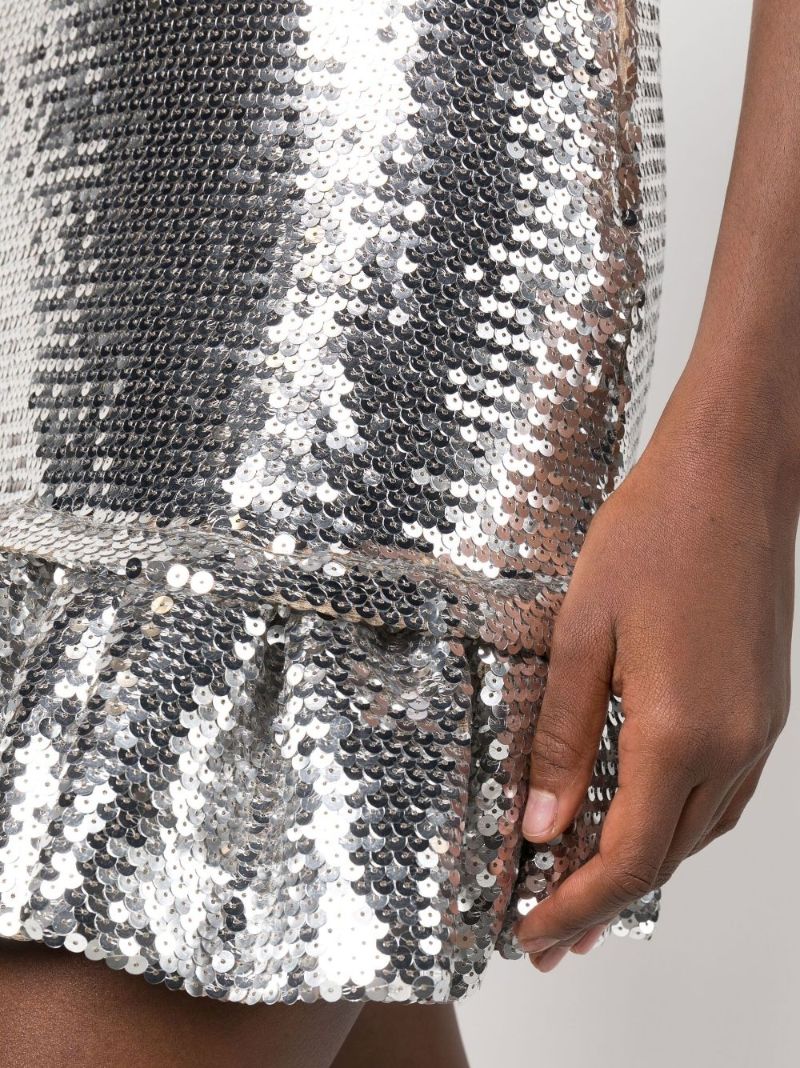 Silver Sequinned Mini Skirt