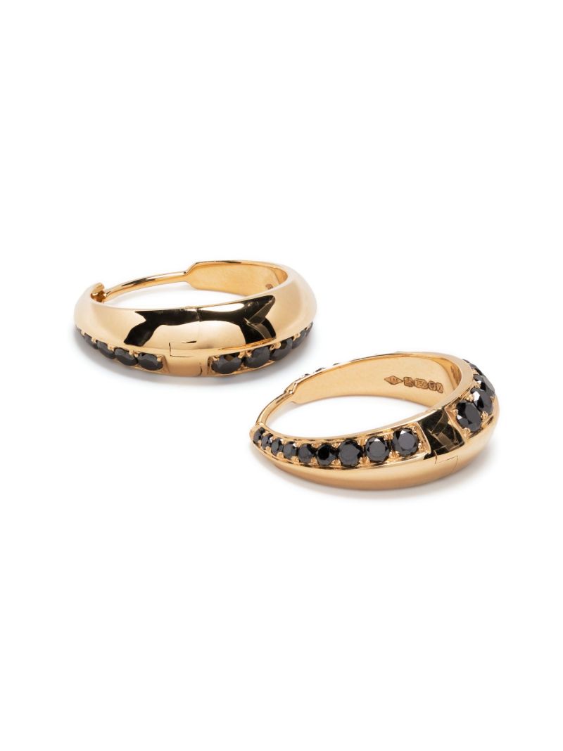 18k Yellow Gold Large Othello Crescent Hoop Earrings