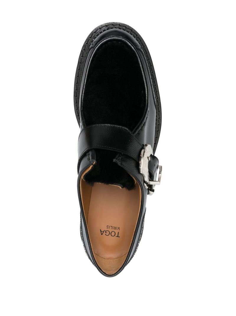 Black Leather Monk Shoes