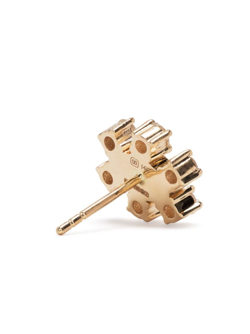 14k Yellow Gold Marquise Eye Diamond Stud Earrings