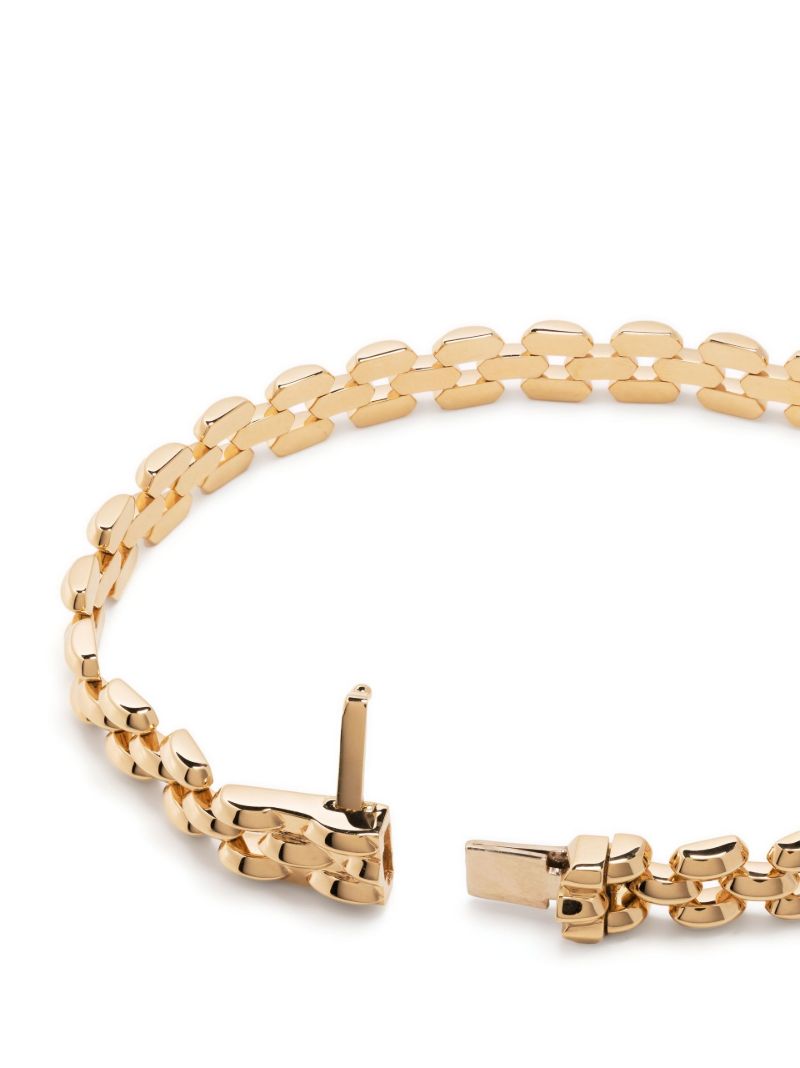 Gold Cleo 3 Row Knife Edge Link Bracelet