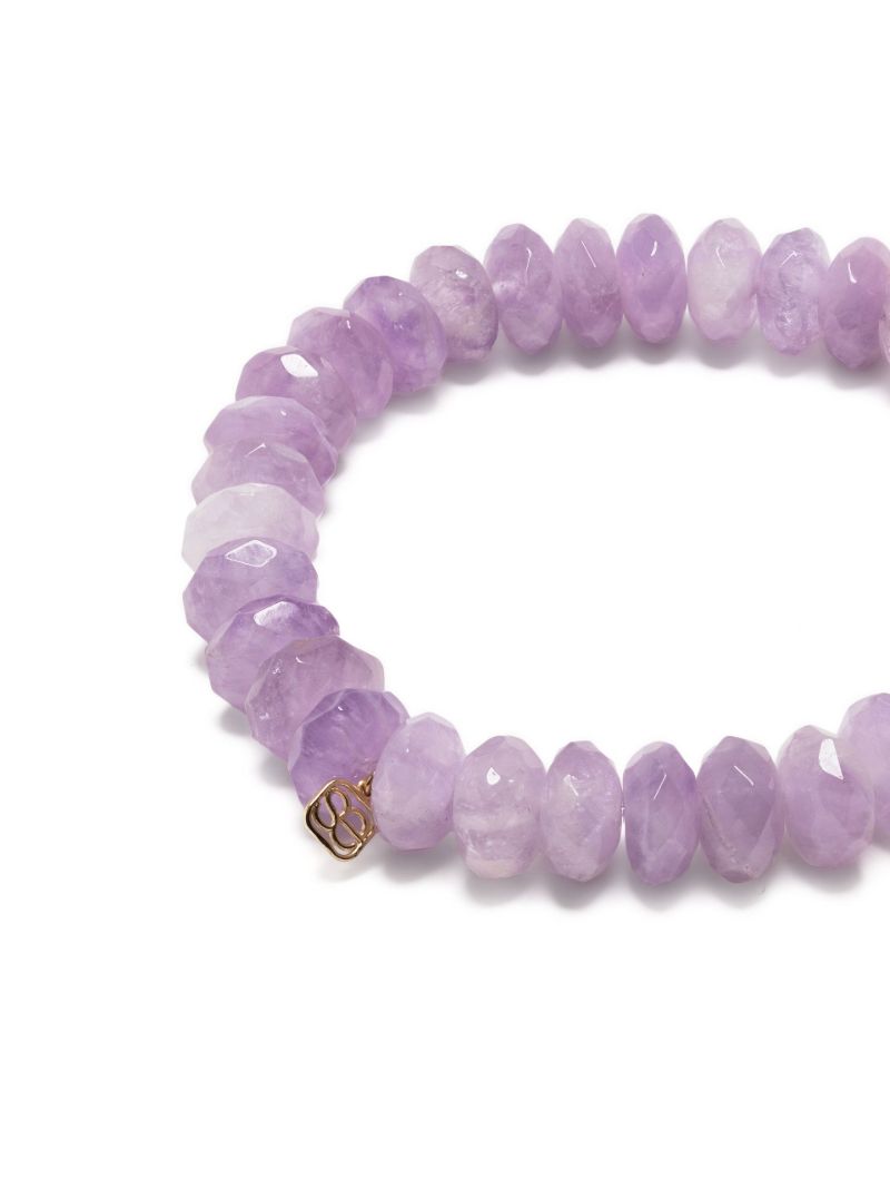 14k Yellow Gold Amethyst Beaded Bracelet
