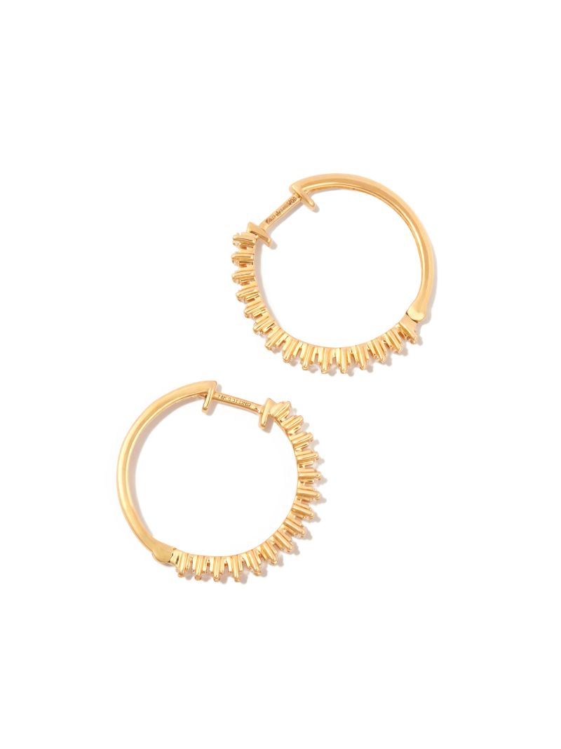 14k Yellow Gold Sadie Pearl Stacked Hoop Earrings