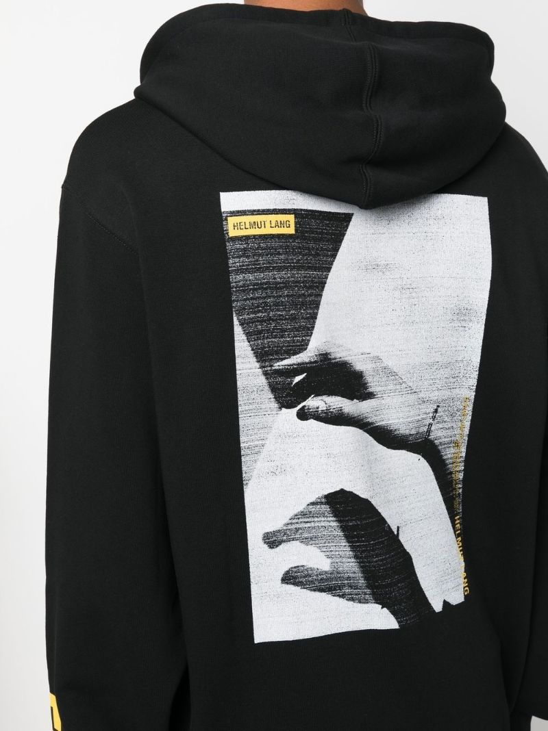 Black Photo Cotton Hoodie