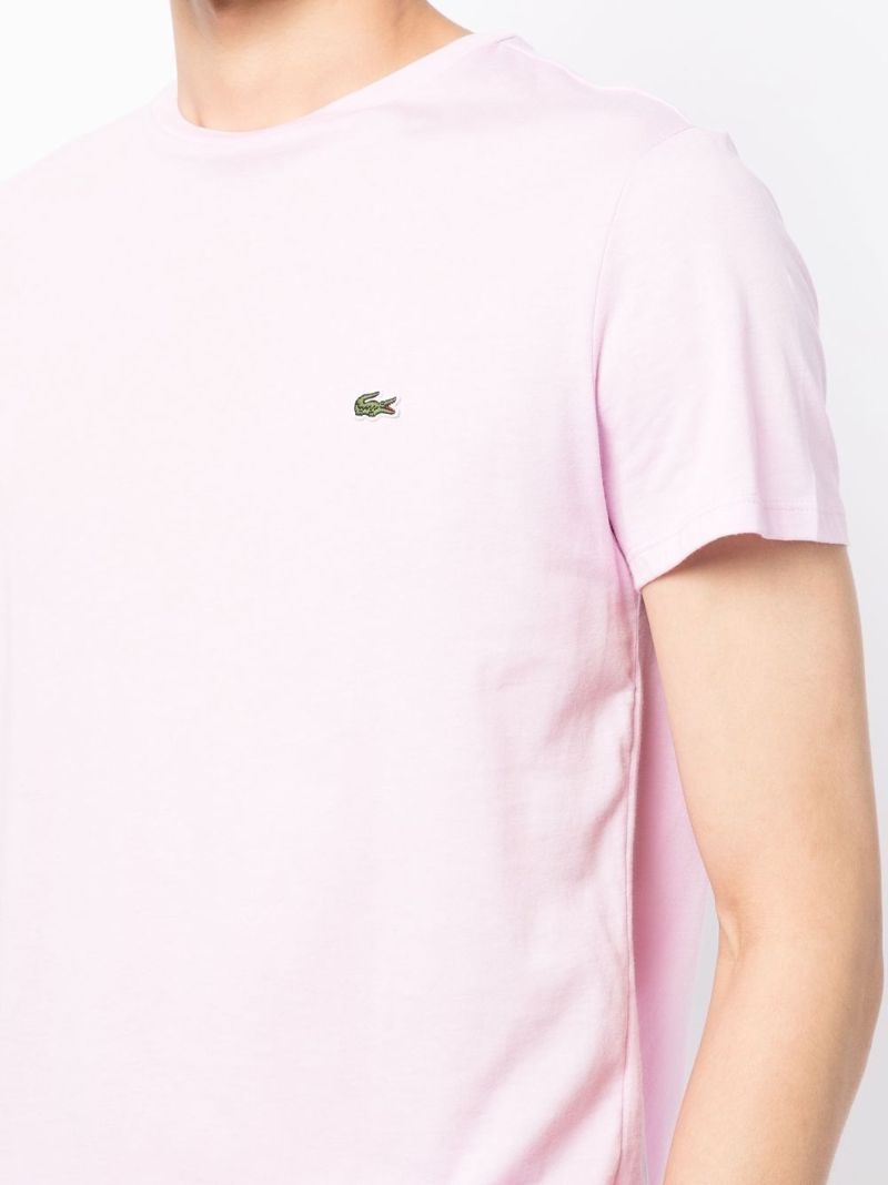 Pink Logo Embroidered T-shirt