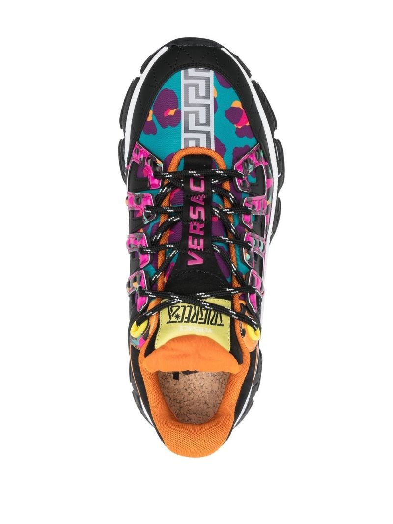 Pink Trigreca Leopard Print Leather Sneakers
