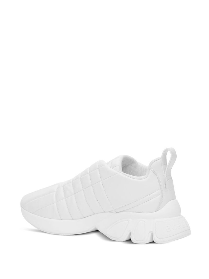 White Quilted Leather Classic Sneakers