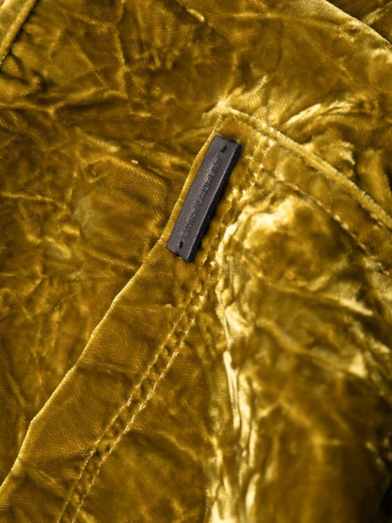Green Slim Fit Velvet Trousers