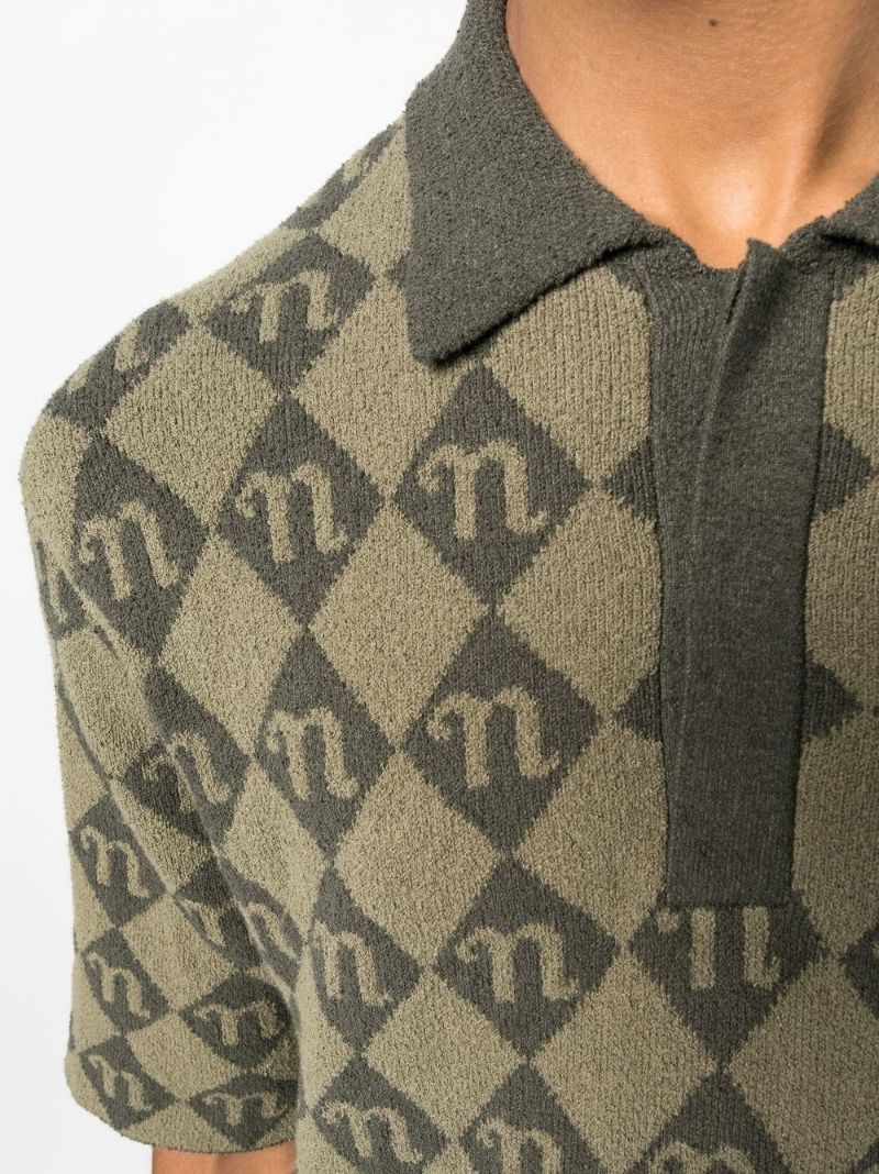 Green Monogram Jacquard Polo Shirt