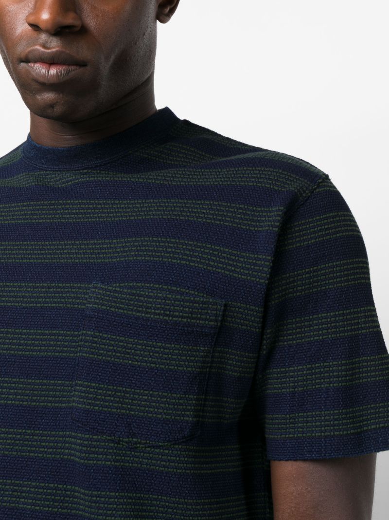 Blue Striped Cotton T-shirt