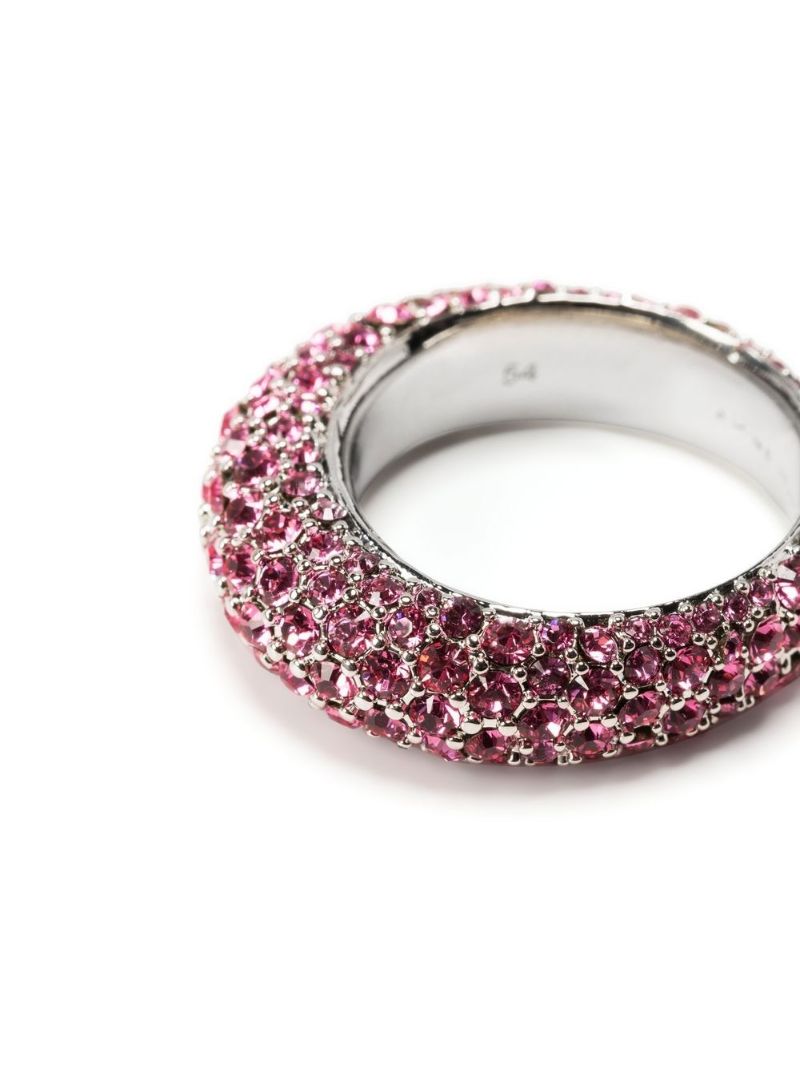 Pink Silver-tone Cameron Crystal Ring