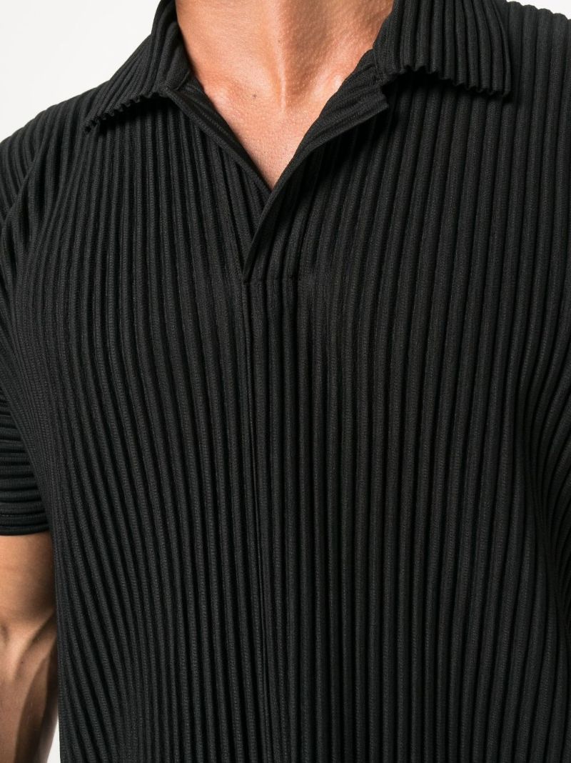 Black Basics PlissÃ_x0083_© Polo Shirt