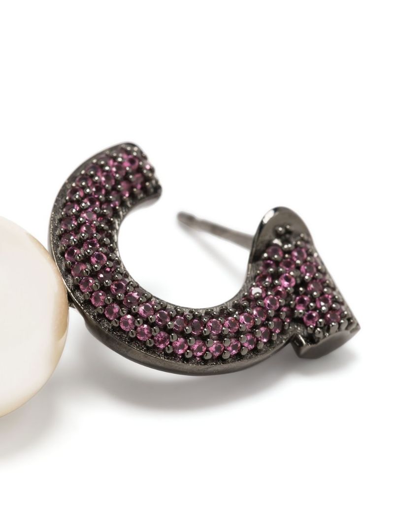 Fuchsia Gancini Pearl Earrings